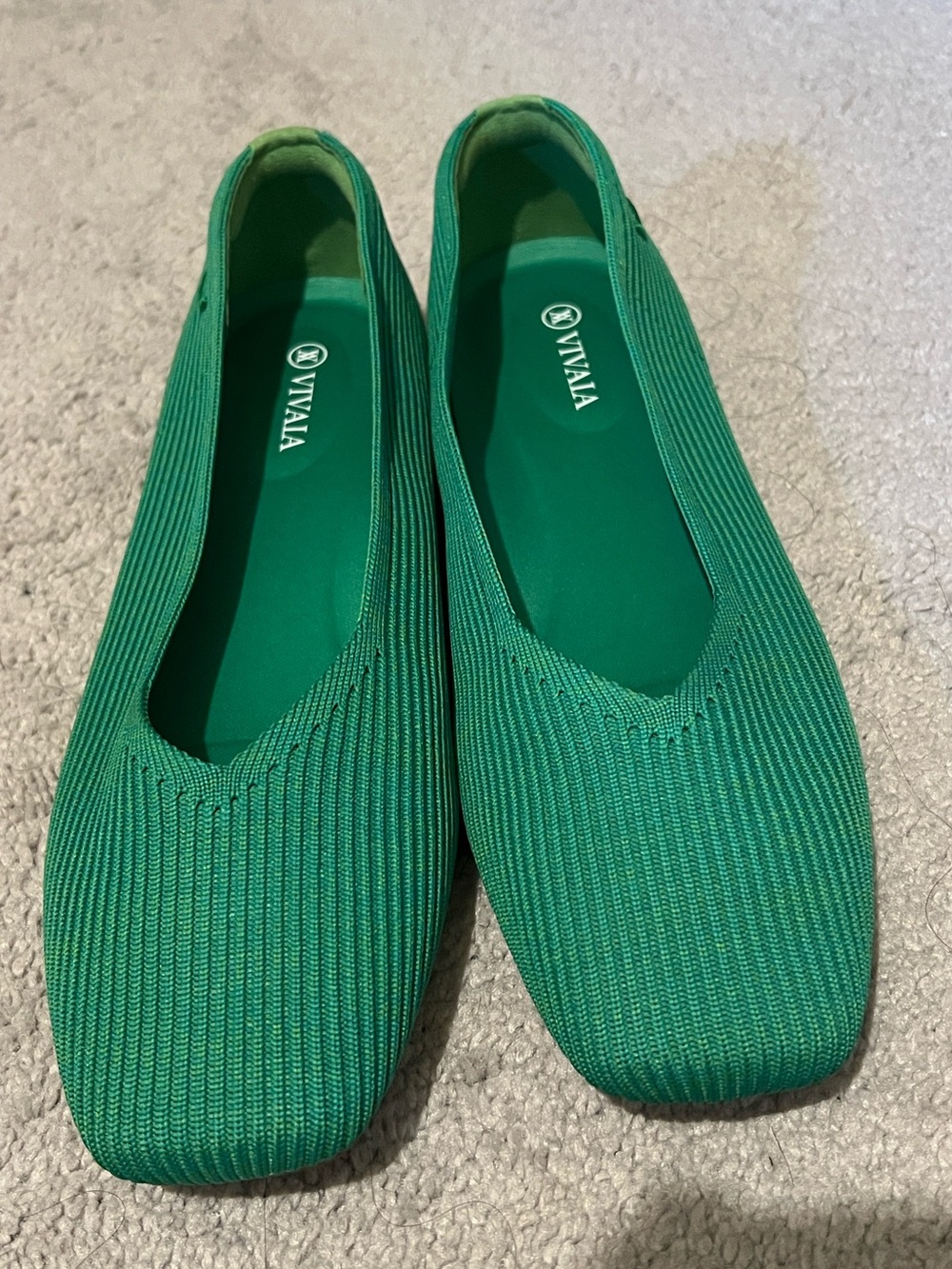 Vivaia Margot 2.0 Knit Square Toe Ballet Flats Size 41